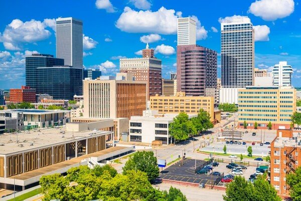 Downtown Tulsa Oklahoma skyline representing local electrical services and contractors
